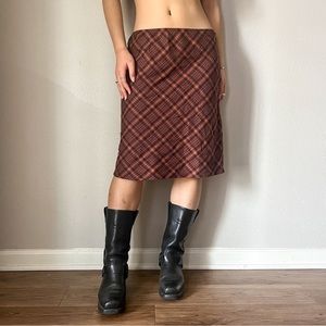 Vintage 90s Plaid midi skirt